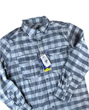 AFTCO Men's Buffalo Bill Tech Fleece LS Shirt Fishing Size Medium NWT Gray