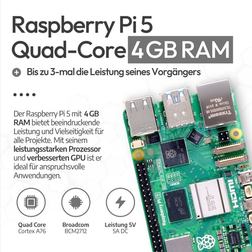 Raspberry Pi 5 8GB Cooler-Kit | Netzteil 27W | Gehäuse | 64GB Edition | Cooler - Bild 22 von 27
