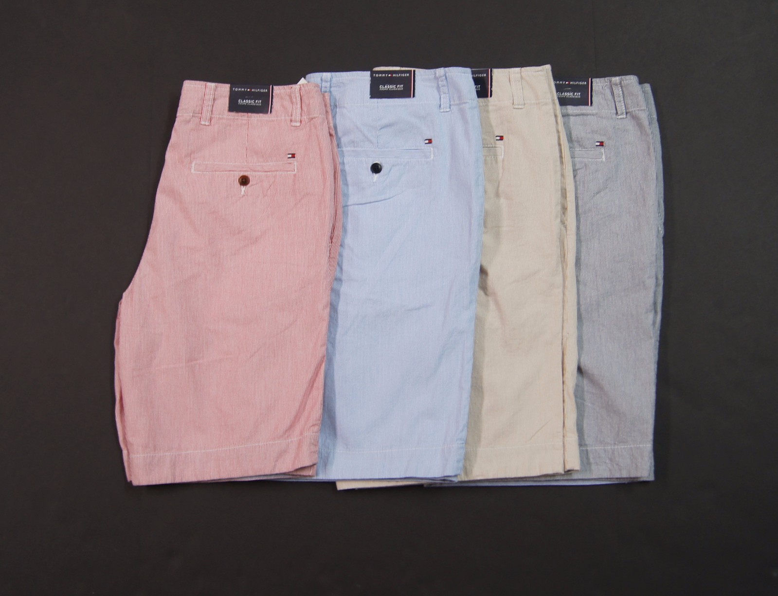 TOMMY HILFIGER Men Classic Fit Lightweight Pincord Stripe Casual Shorts