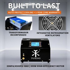 TUXING 300Bar Kompressor pcp Luftpumpe, Auto-Stop, eingebaute Stromversorgung12v