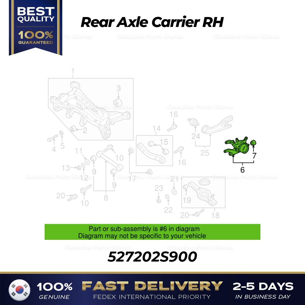 ⭐Genuine⭐ Rear Axle Carrier RH 527202S900 for Hyundai