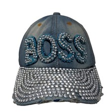 Denim Rhinestone 'BOSS' Bling Baseball Cap — listing 3