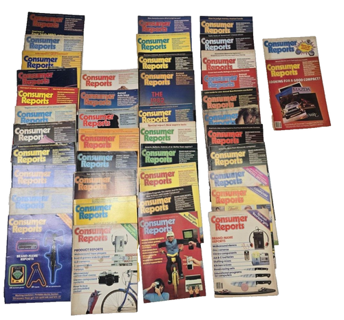 (42) Vintage 1980’s Consumer Reports Magazines Misc 1980 1981 1982 1983 1984