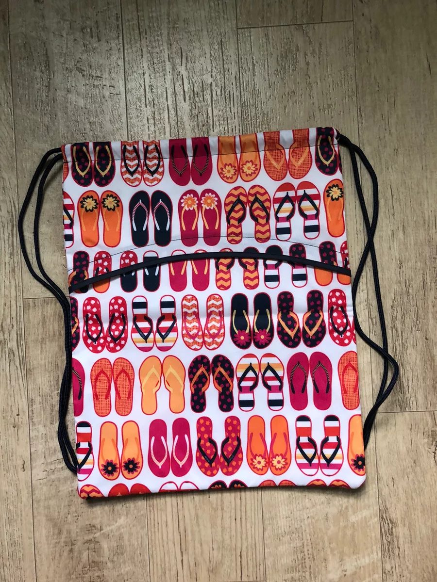 NEW THIRTY ONE Thermal Cinch Sac Drawstring Backpack Beach Lunch Flip Flop  Bag