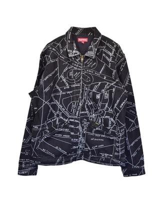 SUPREME Gonz Map Work Jacket Work Jacket Blouson 19SS Black XL 863  