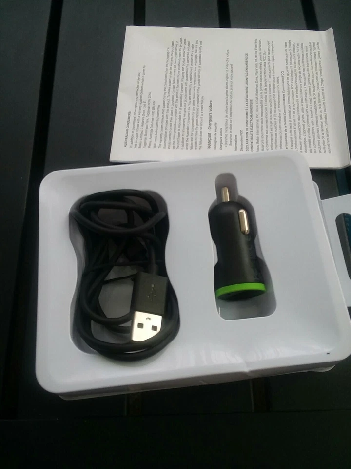  OEM Belkin Universal Car Charger W/ Black 4' Micro USB ChargeSync Cable - Image 3 of 3