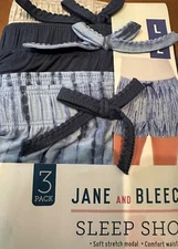 JANE & BLEECKER WOMENS 3 PACK SHORTS PAJAMAS SLEEPSHORTS SLEEPWEAR LARGE