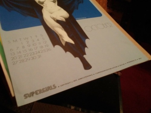 Jim Steranko Vintage1973 SUPERGIRLS Calendar Page Poster OCTOBER 10.5x17 - Picture 5 of 6