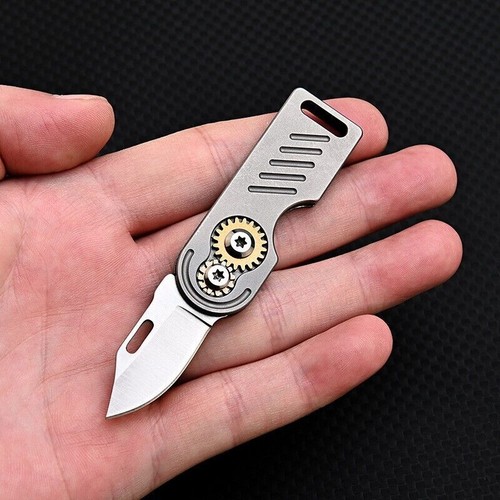 Mini Titanium Folding Knife D2 Blade Outdoor Survival Pocket Keychain EDC Tool - Picture 6 of 13