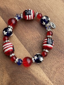 Kate-amp-Macy-Pulsera-todos-para-America-Patriotico-cristal-y-pedreria-Raro