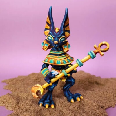 Articulated Anubis, Flexi Halloween gift, 3D Printed