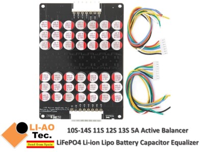 14S 5A Li-ion Lifepo4 LTO Lithium Active Equalizer Balancer Capacitor 10S-14S