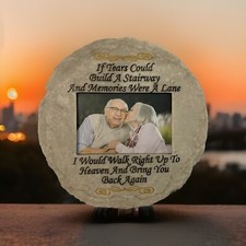   If Tears Could Build A Stairway  Memorial Garden Stepping Stone W/Photo Space