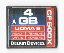 Delkin Devices 4GB UDMA 6 500x CF Compact Flash Camera Memory Card