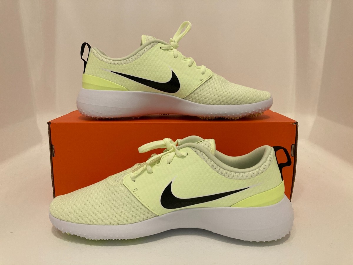 Size 9.5 Men - Nike Roshe G Volt White Black Spikeless Golf 