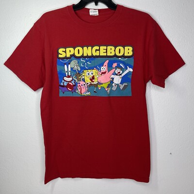 Spongebob SquarePants Bikini Bottom Friends Patrick Red Heavy HD Cotton Shirt M