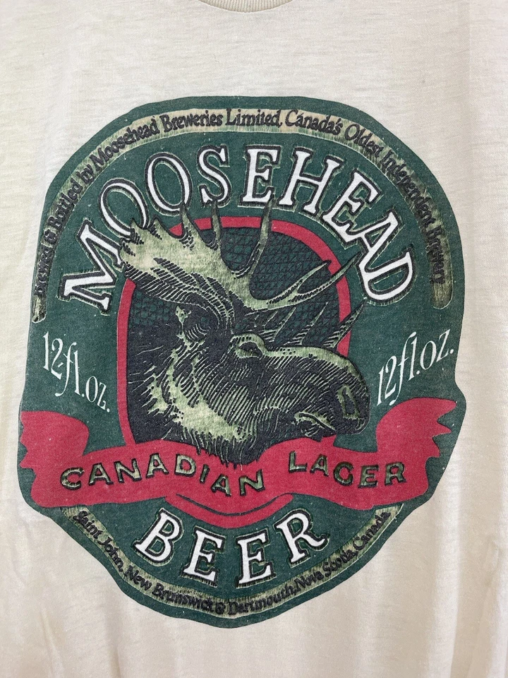 Camiseta vintage años 80 Moosehead Canadian Lager cerveza bronceada talla XL Foto 2 de 4