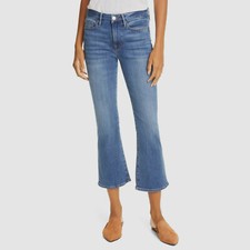  220 Frame Women's Blue Le Crop Mini Boot High Waist Denim Jean Pants Size 30