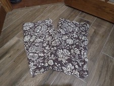 Two Floral Brown And Tan Scalloped Standard French Country Piillow Shams