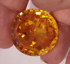 EGL Certified 100.90Ct Natural Cambodian Yellow Round Cut Zircon Loose Gemstone.
