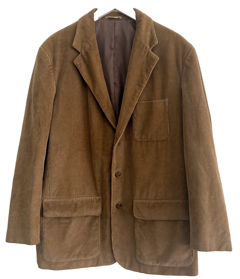 Vtg Retro Ivy League Gap Corduroy Blazer Tan Sport Coat Mens Med 80s 90s Y2K - Image 3 of 4