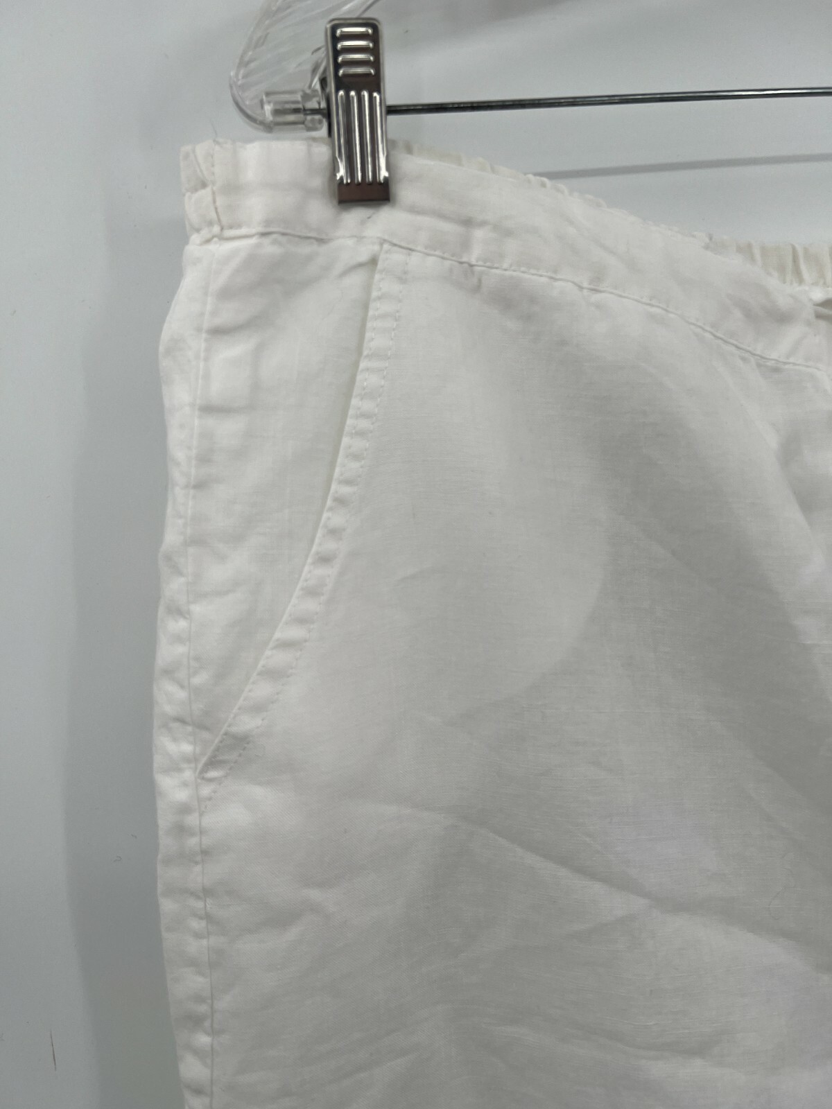 Rene Margo Solid White Lined Drawstring Ramie Wid… - image 9