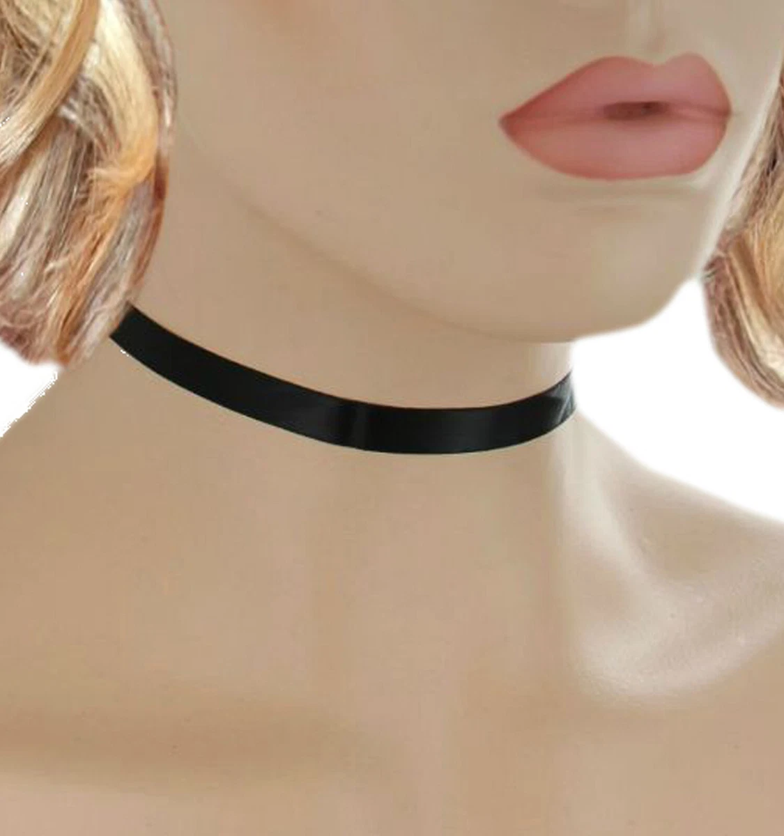 Plain thin black choker outlet