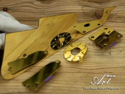 Gibson Les Paul Pickguard SET-of-4 Solid Brass Gold Mirror Hand Polished 1 mm