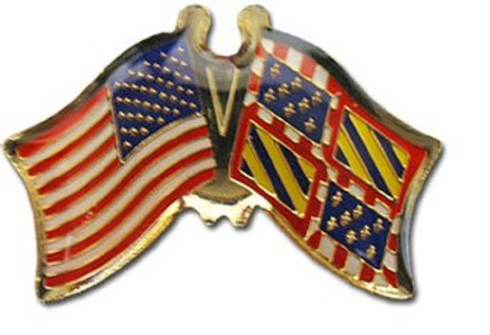 Wholesale Pack of 50 USA American Burgundy Friendship Flag Hat Cap lapel Pin