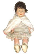 Antique Composition Doll with Sleep eyes and Teeth Creepy Halloween OFC