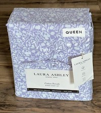 4-Pc Laura Ashley Alice s Garden Queen Sheet Set Farmhouse Floral Purple White