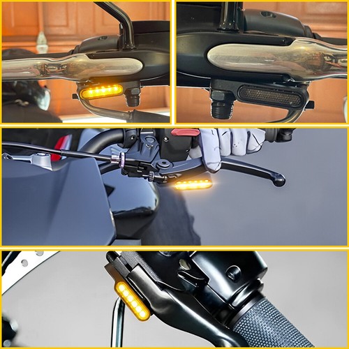Sequential Flowing LED Motorcycle Turn Signal Lights Brake Lamp Left Right D - Picture 33 of 73