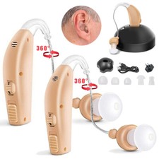 1 Pair Of Digital Hearing Aid Severe Loss Rechargeable Invisible BTE Ear Aids