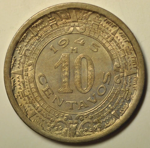1945 Mexico 10 Centavos Silver — photo from the most recent tracked eBay sale