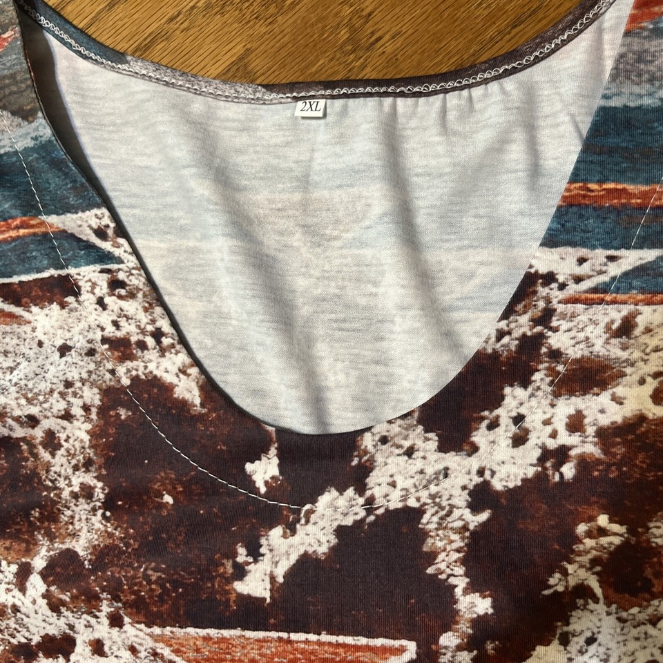 Women’s Western Aztec Tank Top Sz 2XL Sleeveless Wide Strap eBay