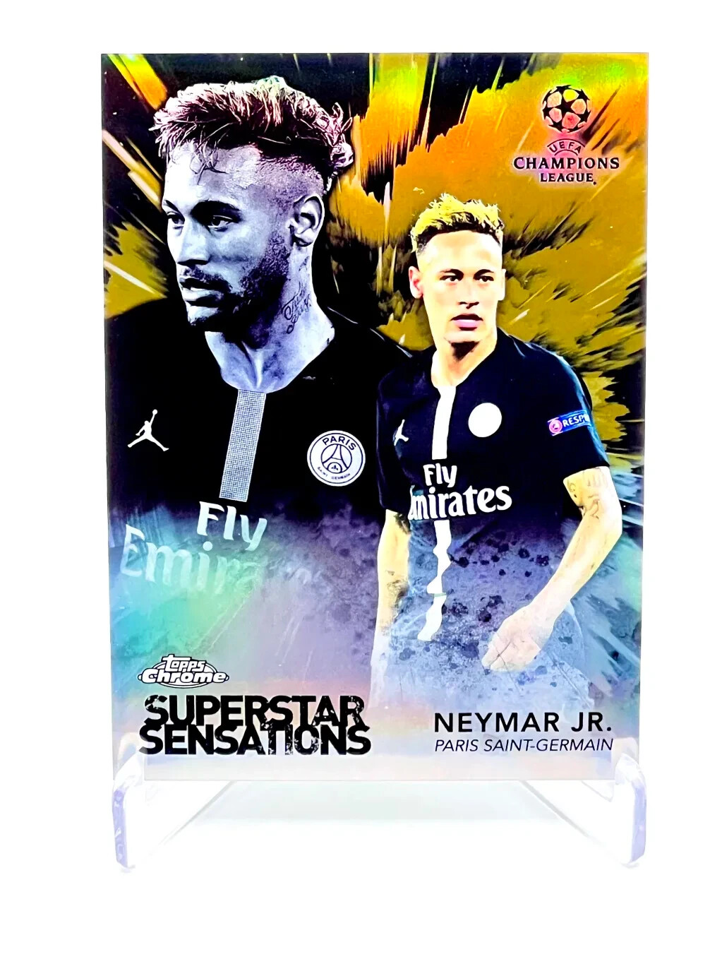 2018 Topps Chrome UCL Superstar Sensations Gold Refractor /50 Neymar Jr #SS-NJ