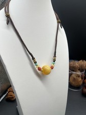 20.8mm Large Baltic  Amber Bead Choker 100% Natural 俄料满蜜鸡油黄锁骨链