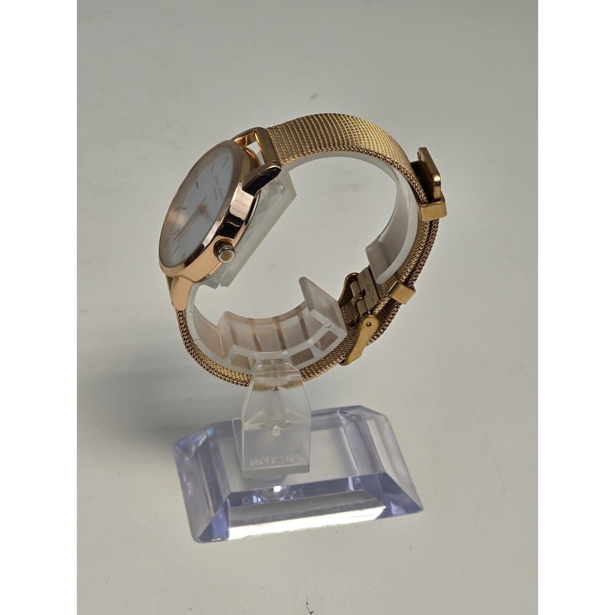 Ladies Eddie Borgo Rose Gold Tone Mesh Band White Dial 