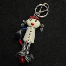 PRADA Key Ring Keychain Bag Charm Robot Leather Multicolor Authentic From Japan