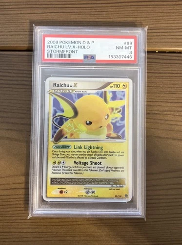 Pokemon Raichu Lv.X Stormfront Holo Ultra Rare #99 PSA 8