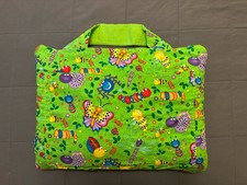 Toddler, Child, Kids Handmade Quilt w Butterfly  Bugs Pattern Reversible Green