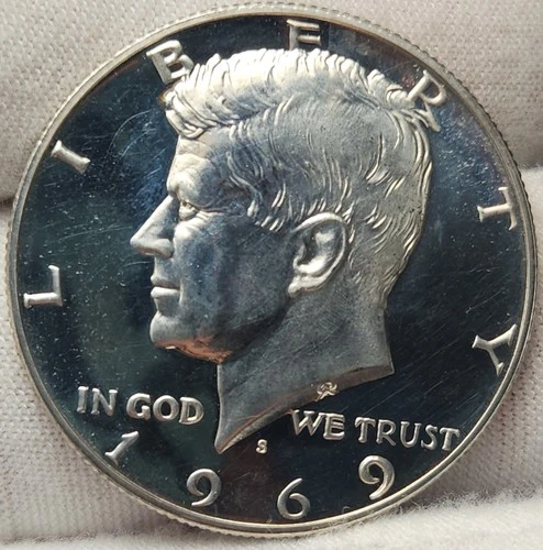 1969 S Kennedy Proof Half Dollar, US Silver Coin - 40% Silver, JFK-698