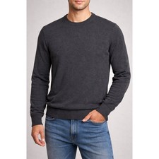 Quince Mens 100 Mongolian Cashmere Crewneck Sweater Charcoal Grey Large STIEC01