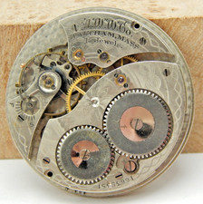 Antique 1908 Waltham 15 jewel 12s 220 open face pocket watch movement with dial