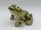 Brush McCoy Art Pottery Frog Figurine Hand Painted Green Brown Vintage 4”