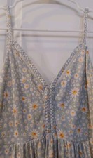 Midi Dress Womens XL Floral Babydoll BOHO Sundress Cottagecore Asymmetrical