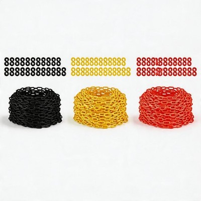 GRAVEE 120 Ft Plastic Chain Links Safety Barrier Chains Rustproof with 25 Hooks