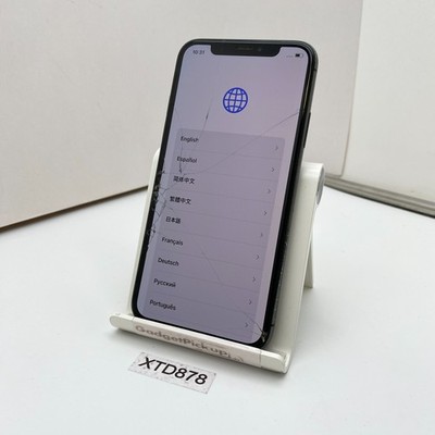 Apple iPhone X - 256GB - Space Gray (Unlocked) A1865 - CRACKED