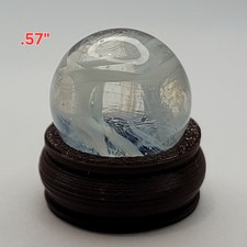 Glass Marble With Display Included lot 6530 Has Imperfections Discoloration