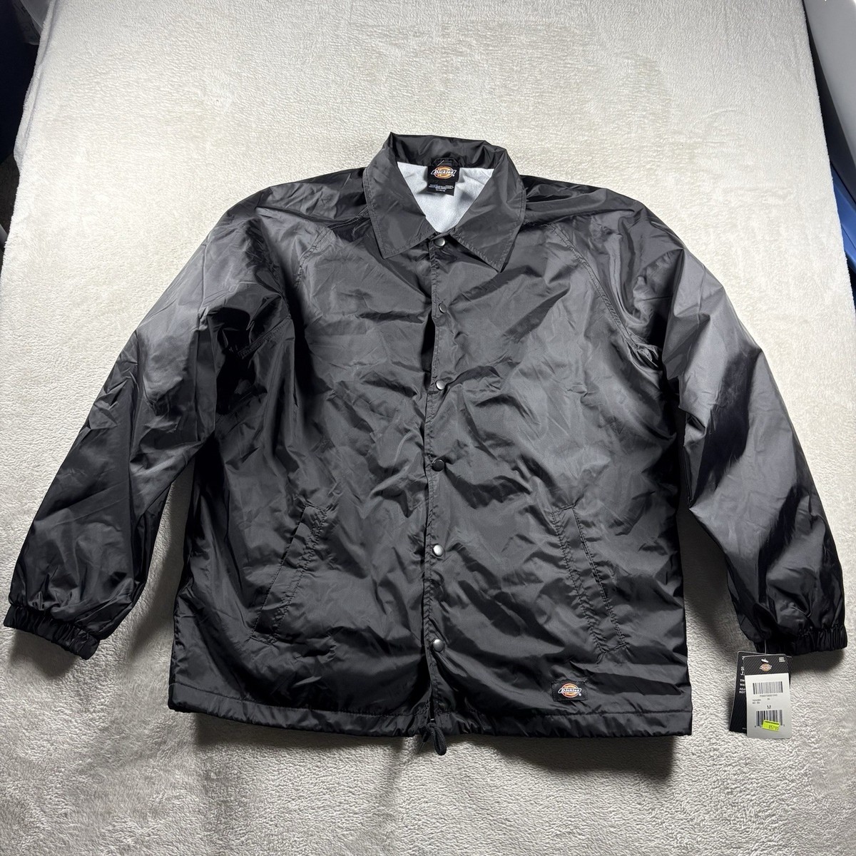 Dickies Snap Front Jacket Windbreaker Men's Size XL Black NWT #874
